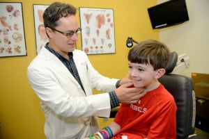 Pediatric ENT specialist during an appointment with a patient in Birmingham