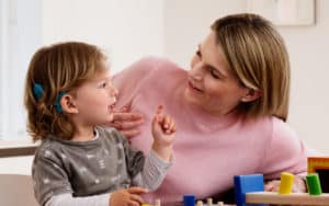 mother and her son with cochlear implants in Birmingham, AL